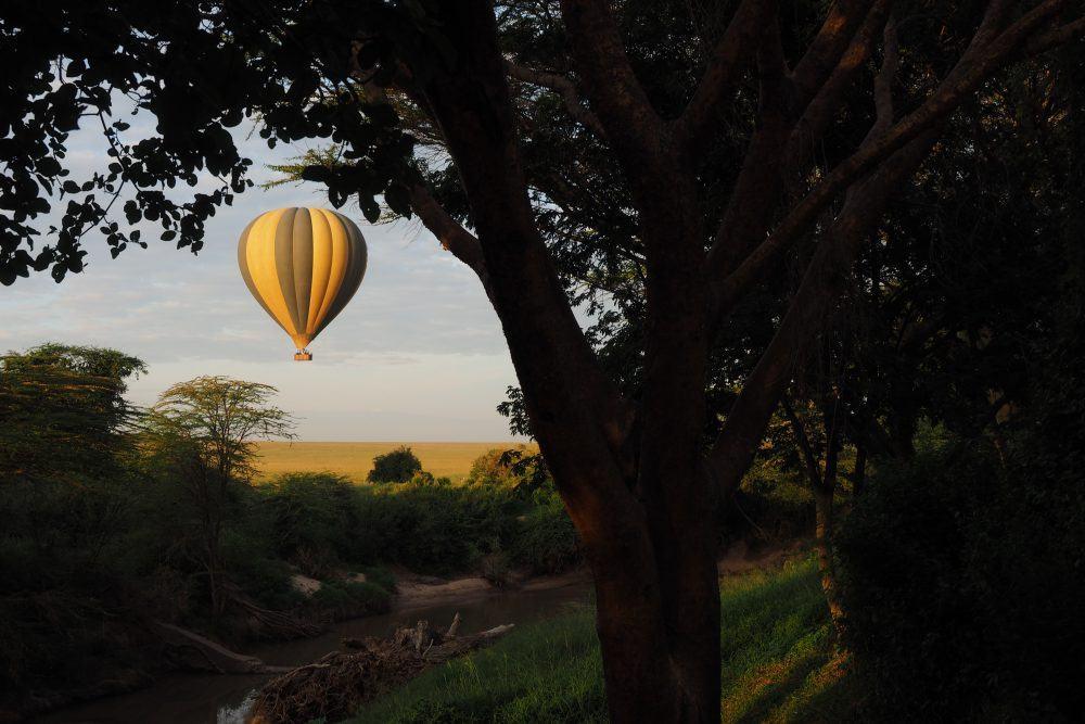 Hot air balloon safari in Masai Mara, Kenya.