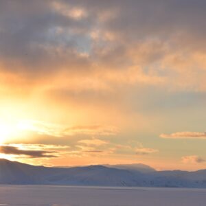 Sunrise in Spitsbergen.