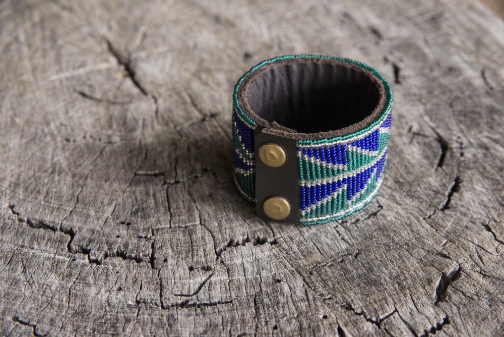 African beaded handicrafts, multicolor beaded bracelet.